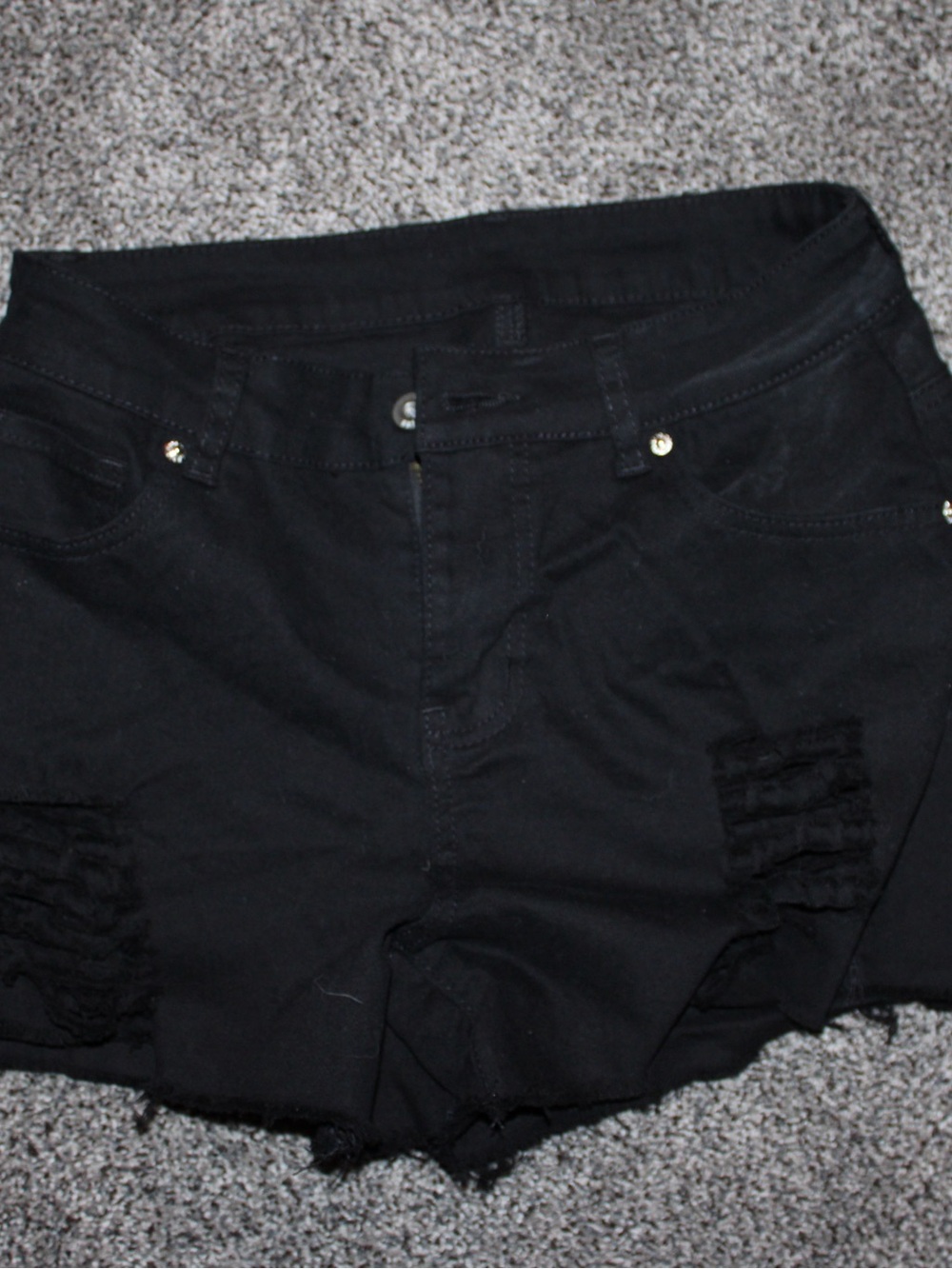 Black Distressed Women’s Denim Shorts